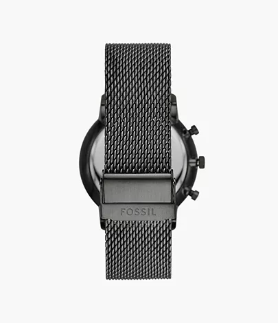 Fossil Herrenuhr Neutra - Chronograph - Milanaise - Dunkelgrau