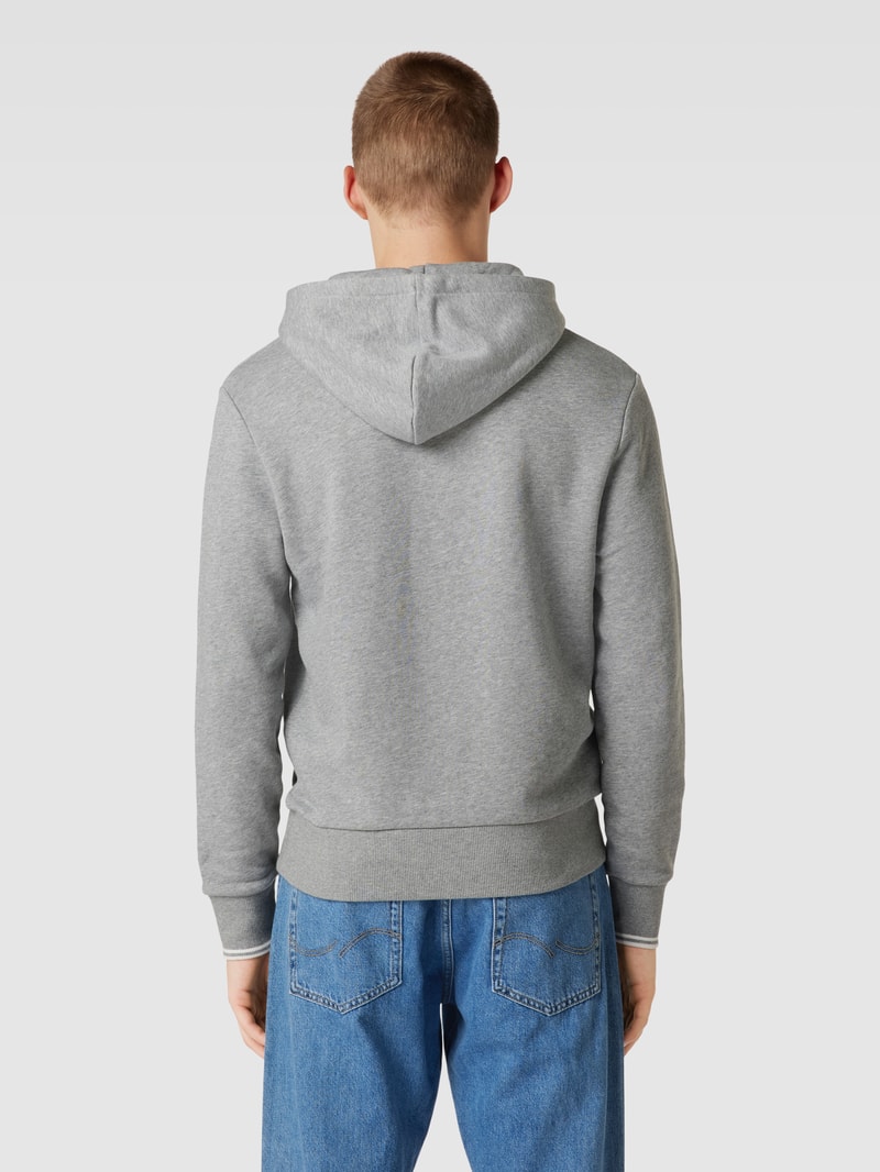 Hoodie mit Logo-Stitching Modell 'Tipped' in hellgrau meliert