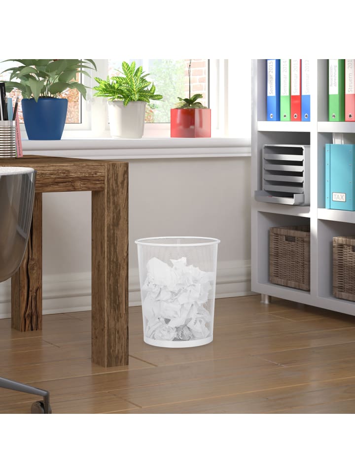 relaxdays Papierkorb in Weiß - Ø 29,5 cm günstig kaufen onesize
