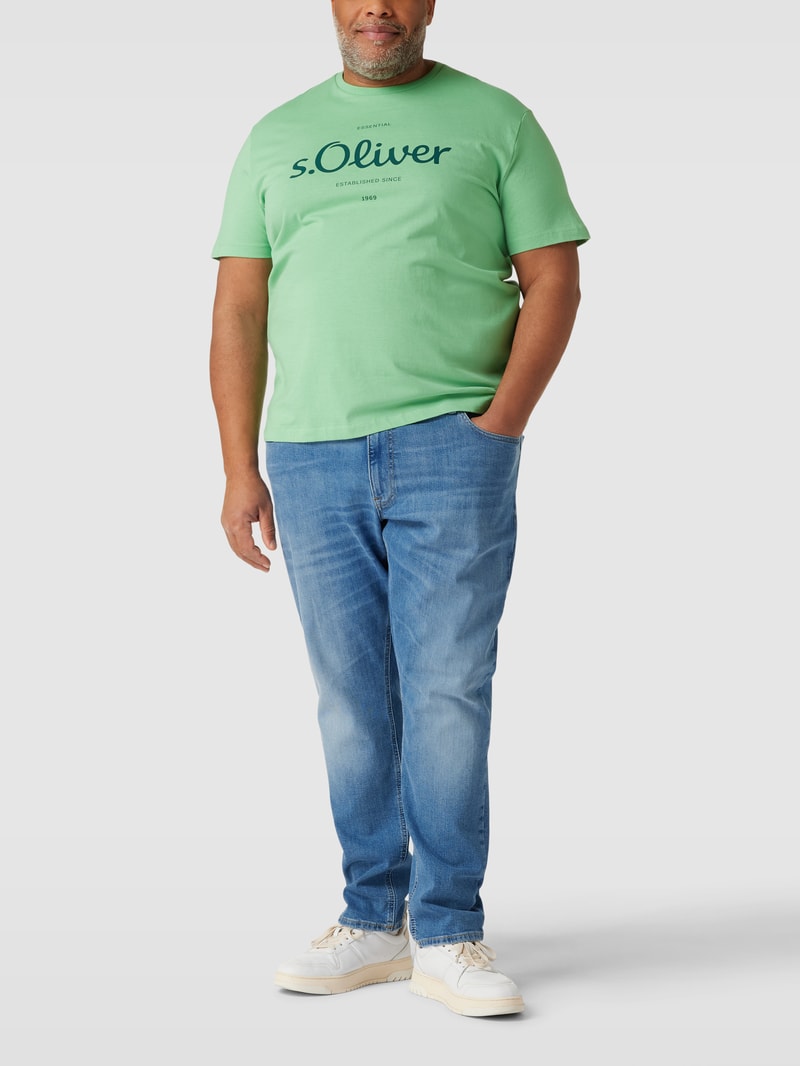 PLUS SIZE Slim Fit Jeans mit Kontraststreifen in jeans