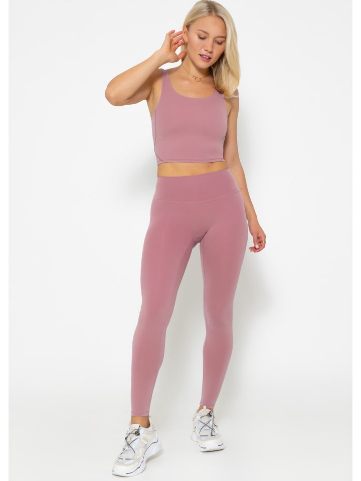 SASSYCLASSY Sport BH mit breiten Trägern und Rückenausschnitt in Rosa günstig kaufen