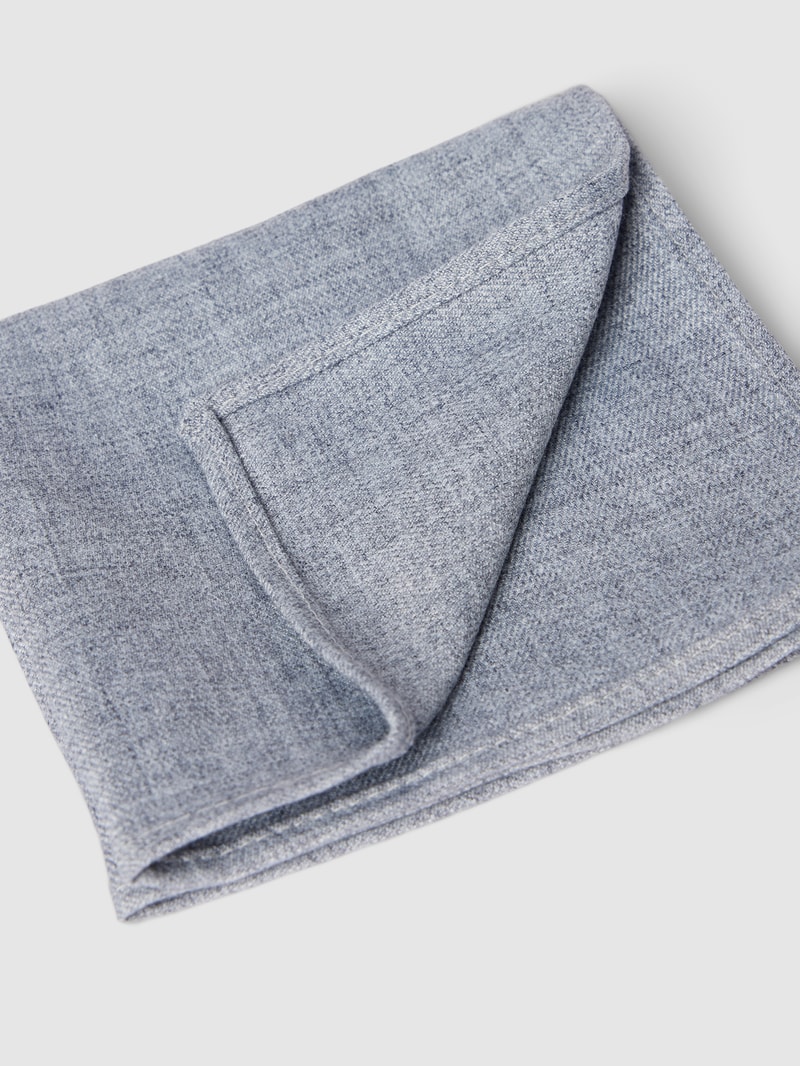 Krawatte und Einstecktuch im Set mit Allover-Muster in blau
