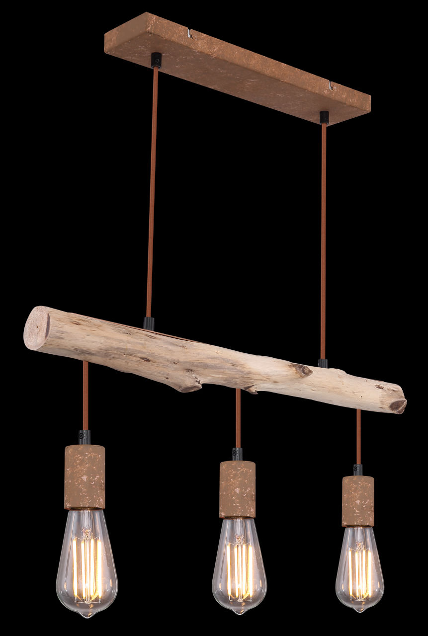 Globo Lighting - JAKOB - Hängeleuchte Metall rostfarben, 3x E27