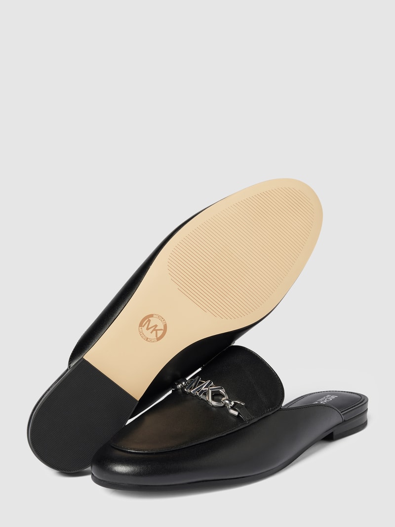 Loafer aus Leder mit Label-Applikation Modell 'TIFFANIE' in schwarz