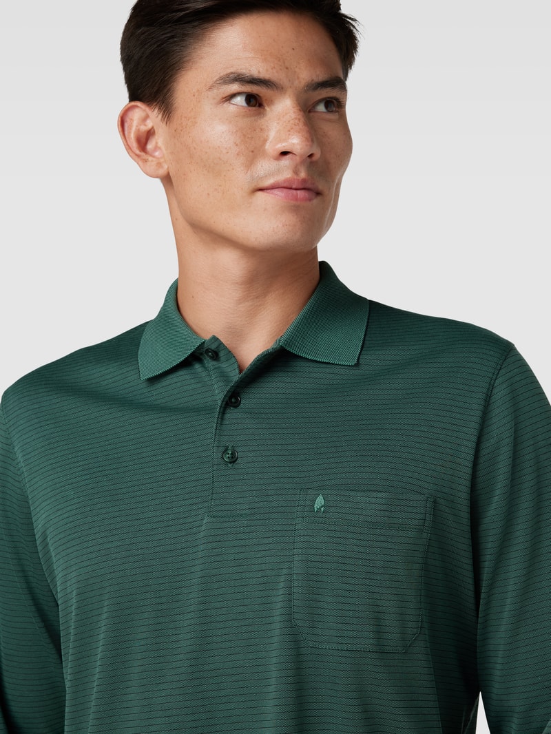 Poloshirt mit Streifenmuster in dunkelgrün
