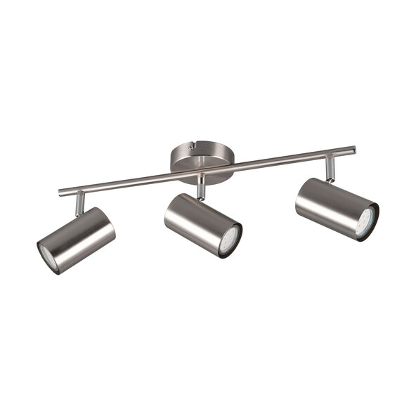 Deckenstrahler Robert, 3er-Spot, nickel matt/chrom