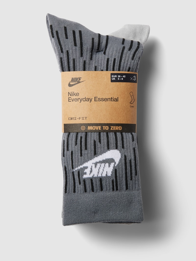 Socken mit Allover-Muster Modell 'EVERYDAY' im 3er-Pack in dunkelgrau