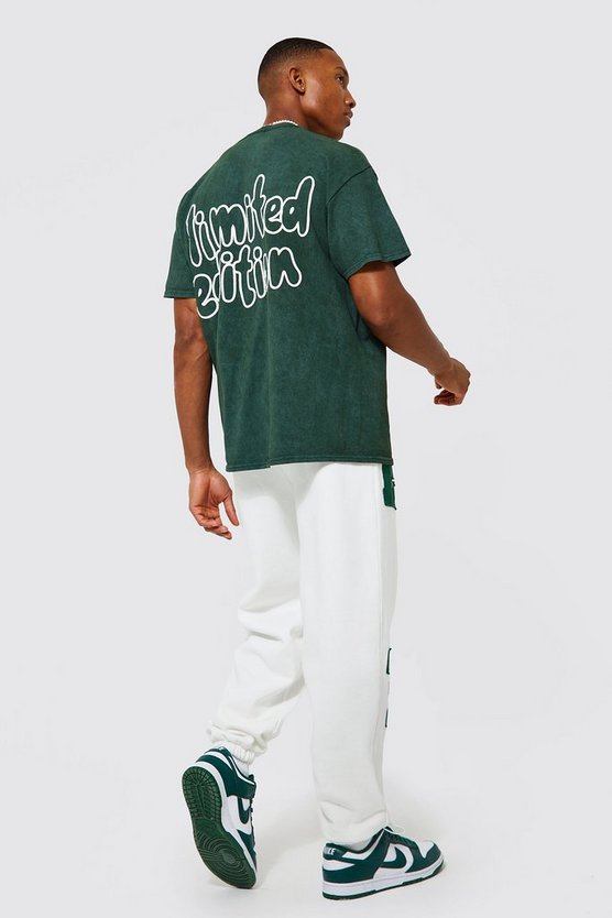 Oversize T-Shirt mit Acid-Waschung und Limited Edition Print