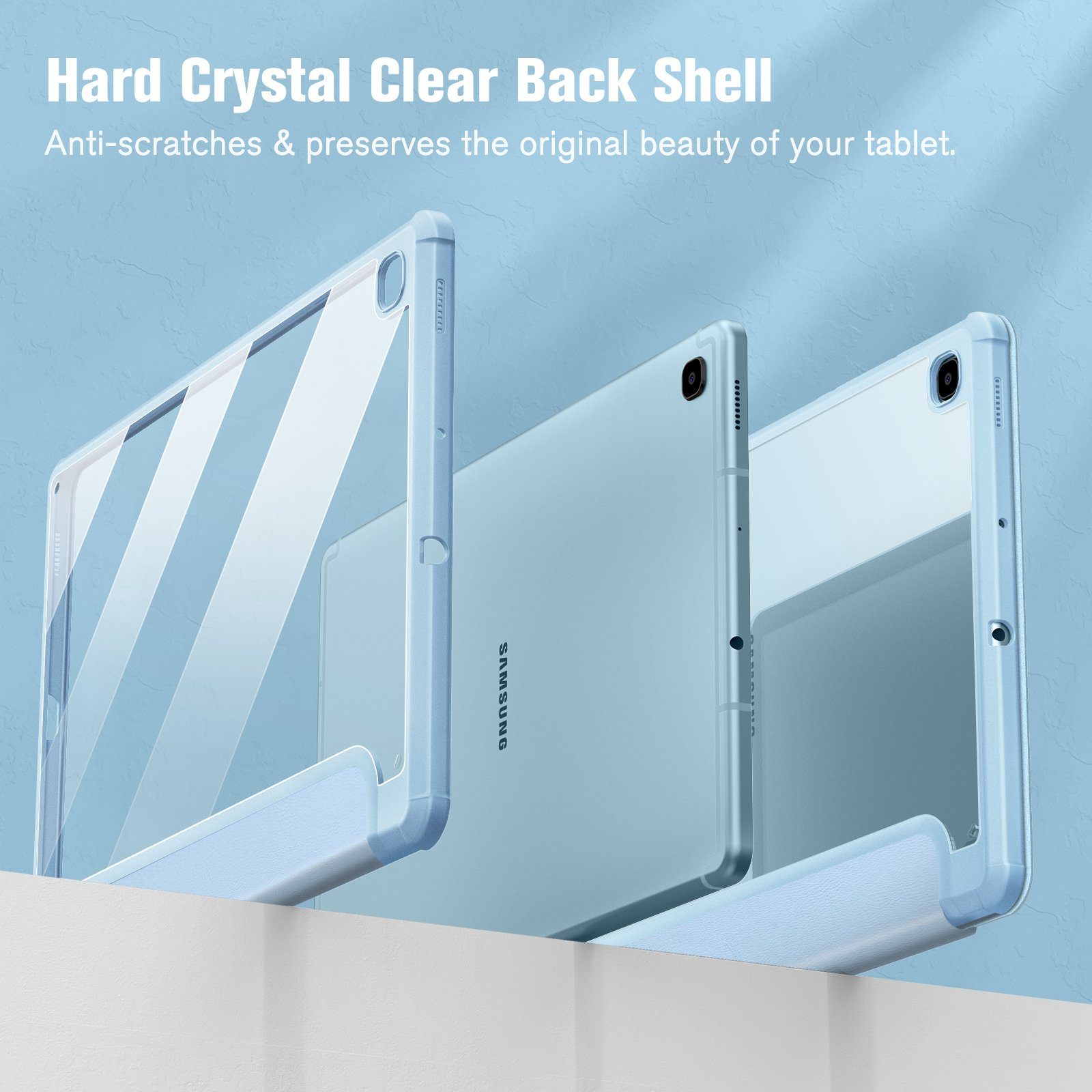 Fintie Tablet-Hülle Hybrid Hülle für Samsung Galaxy Tab S6 Lite 10.4 2022/2020 SM-P610/P613/P615/P619 - Stoßfeste Abdeckung mit Transparent Hartschalen Schutzhülle und Stifthalterung