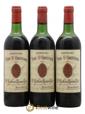 Saint-Émilion Grand Cru Château Tour Saint Christophe 1975 - Lot de 3 Bouteilles