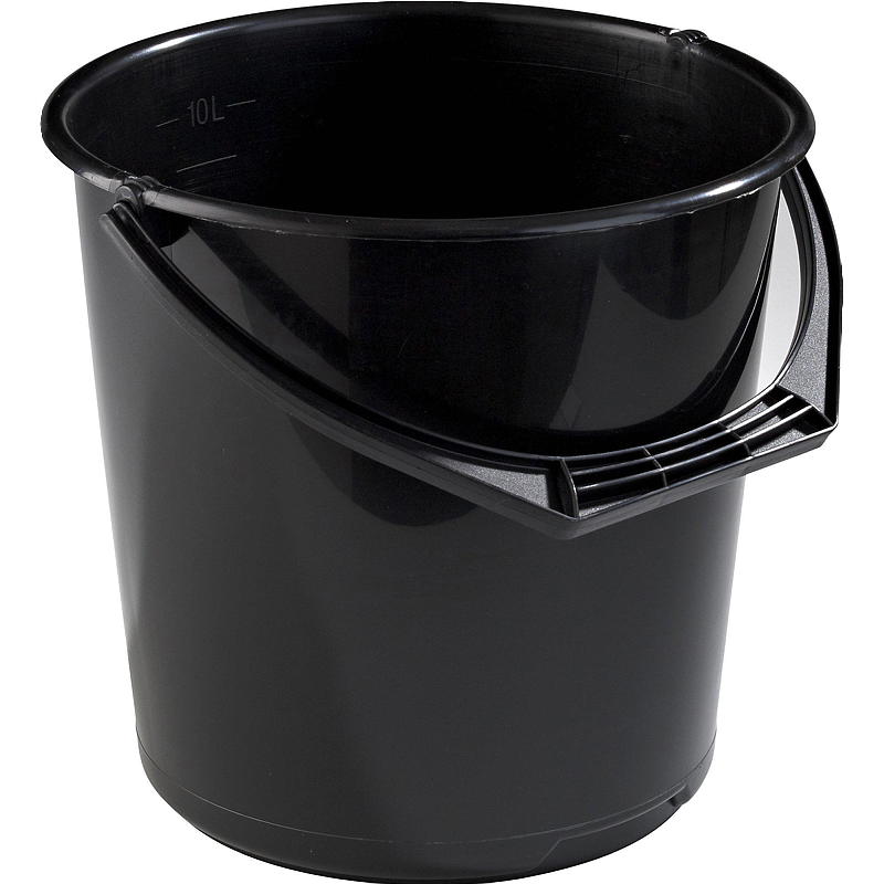 Plastbøtte 10 l sort/blå Eco