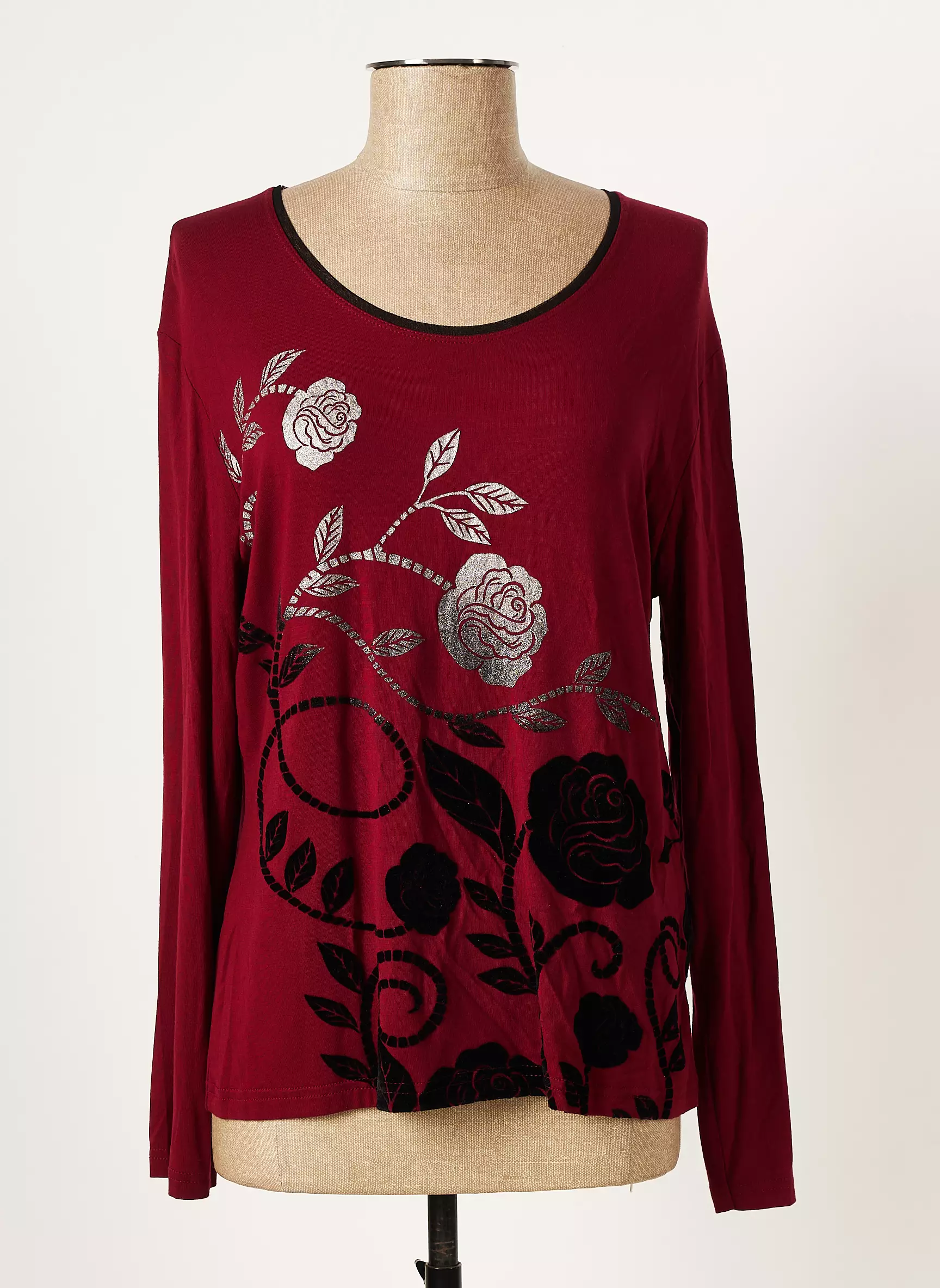 Jean Delfin Tshirts Femme couleur rouge