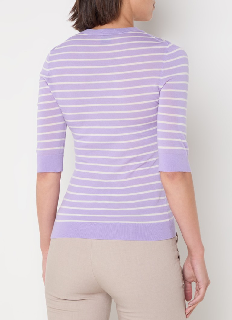 HUGO BOSS Faleena fine-knit merino wool sweater with stripe print