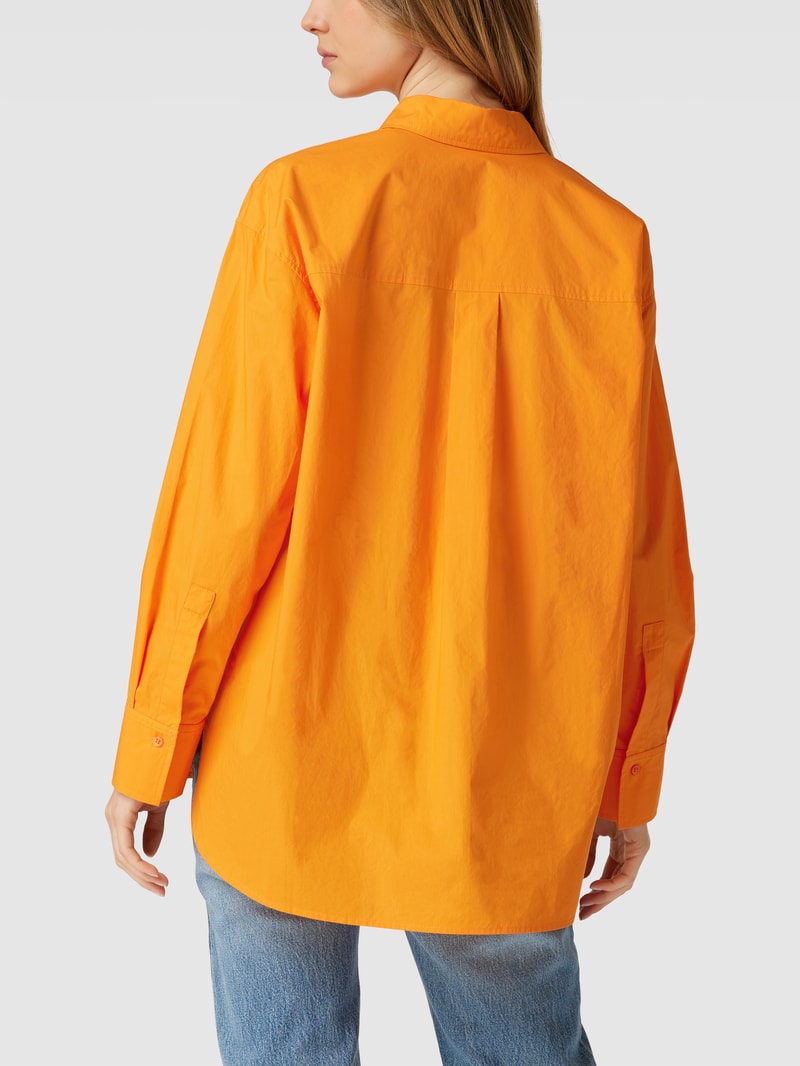Hemdbluse mit Sportmanschetten in orange