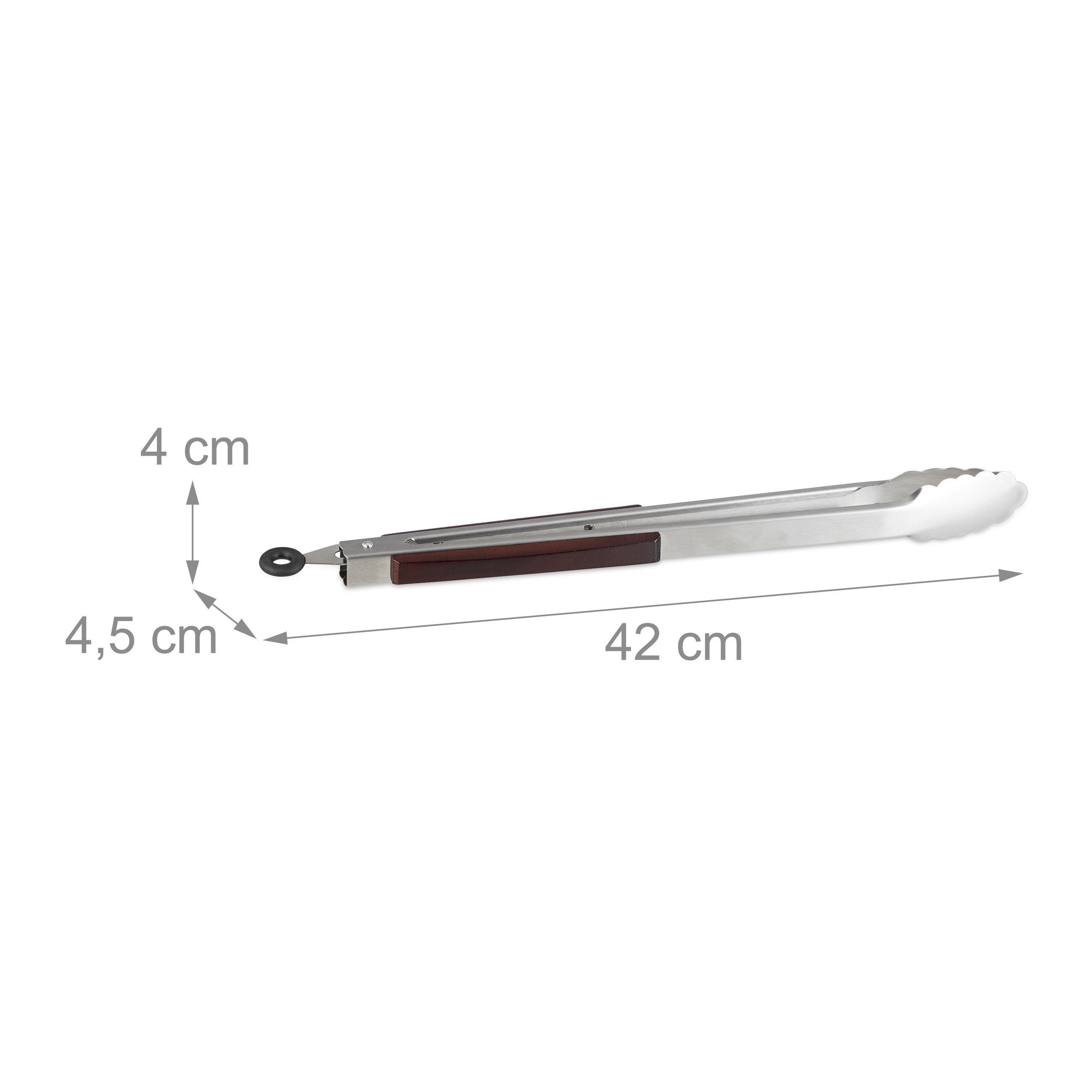 relaxdays Grillzange Küchenzange aus Edelstahl 38 cm