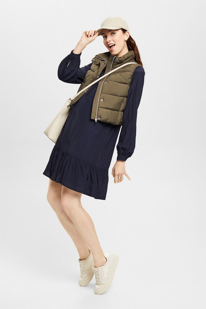 Hemdblusenkleid mit verdeckter Knopfleiste
