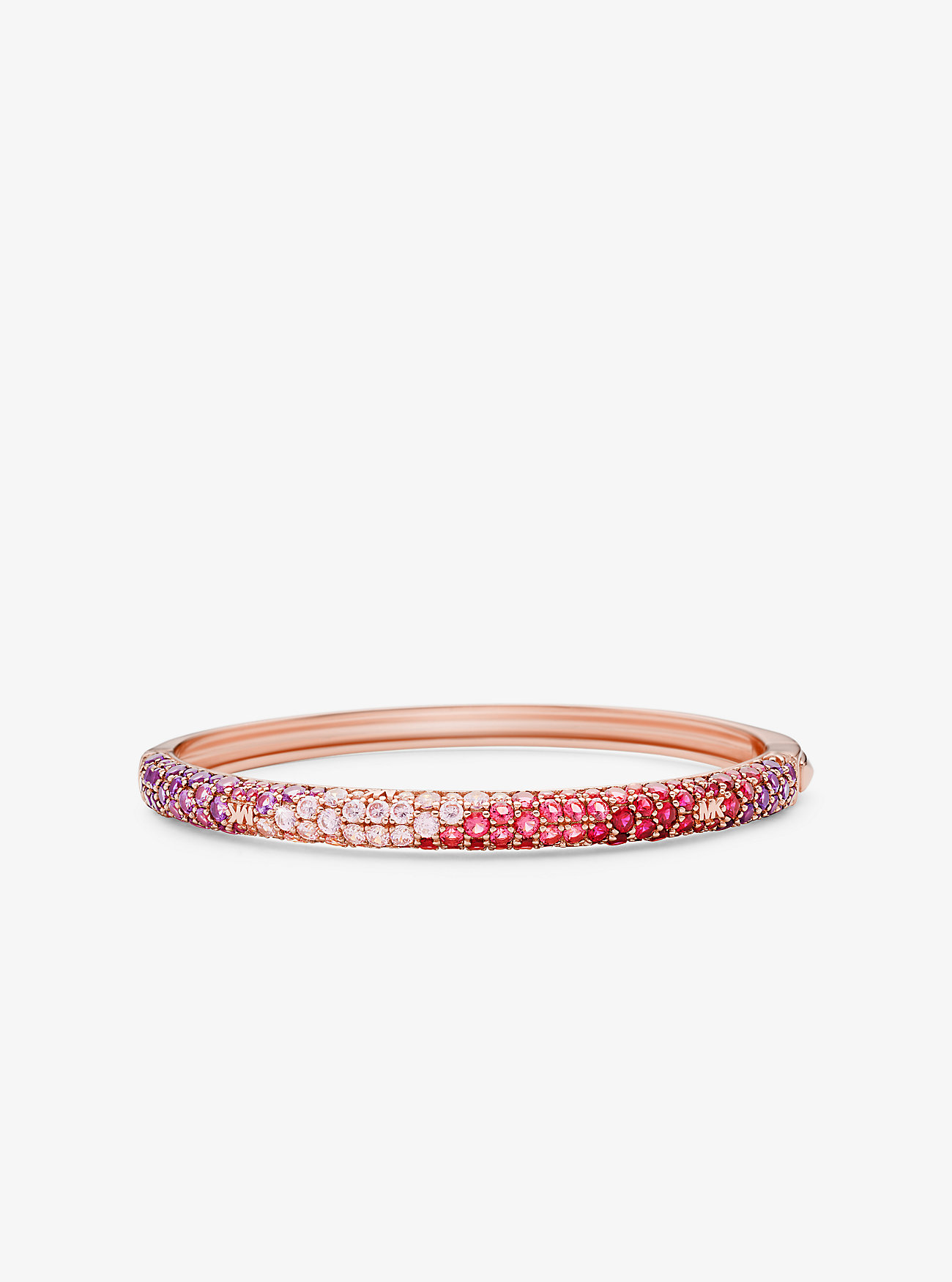 Bracciale rigido in argento sterling placcato metalli preziosi con pavé sfumato - ORO ROSA