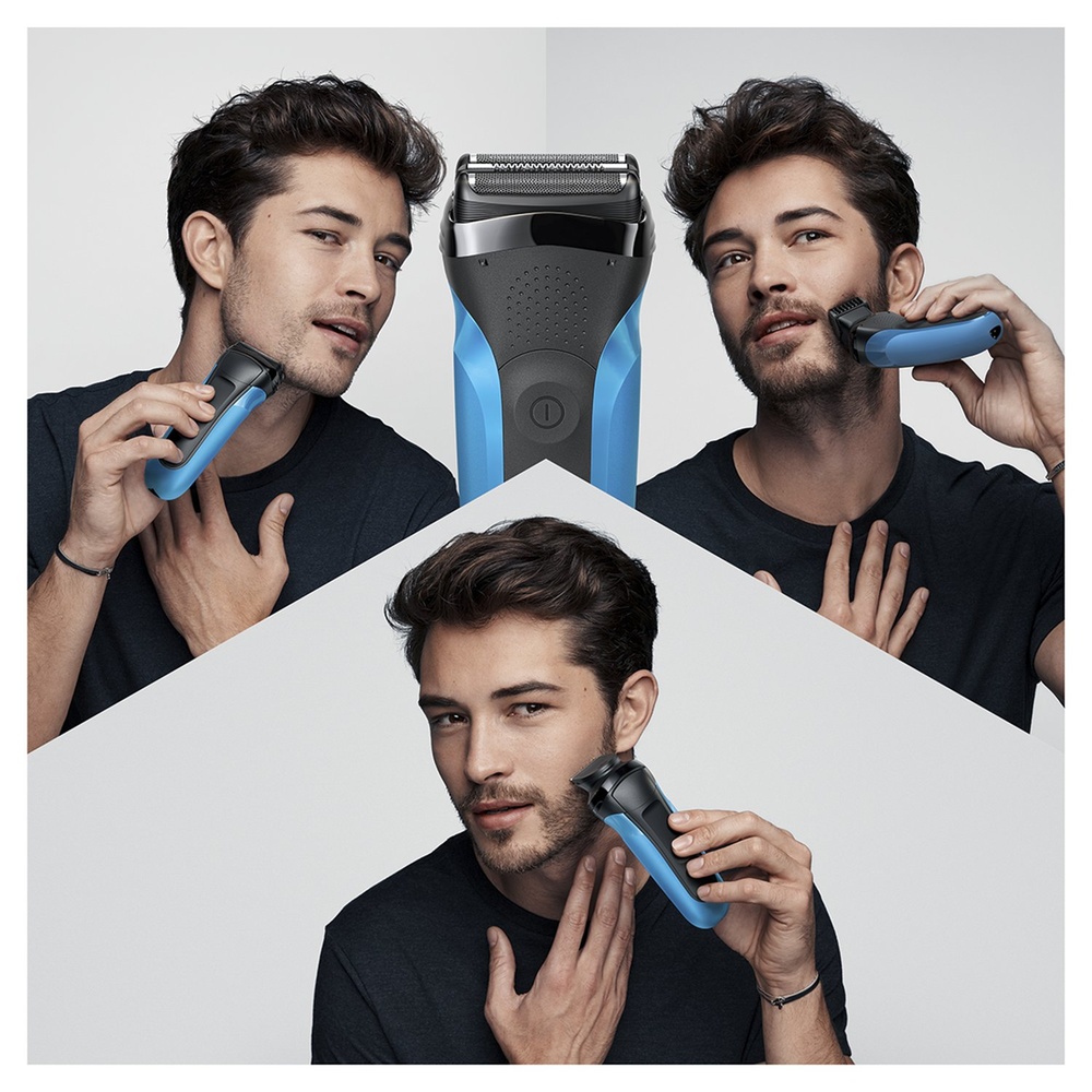 braun Braun S3 Shave&Style Rasoir Électrique Barbe Homme 3-En-1, Technologie Wet & Dry Rasoir Electrique