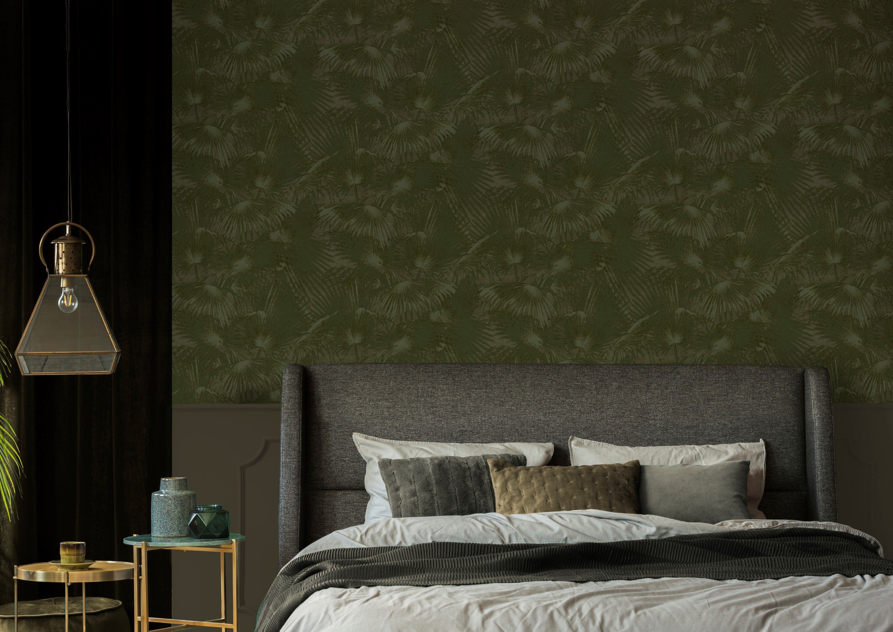 LOOKS by Wolfgang Joop Vliestapete Palm Fan Green, texturiert, botanisch, (1 St), 10mx52cm