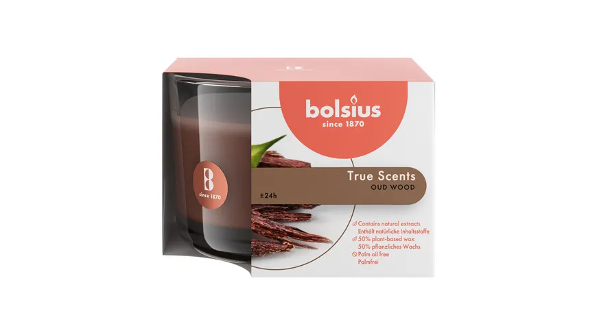 bolsius Duftglas medium True Scents Oud Wood Oud Wood