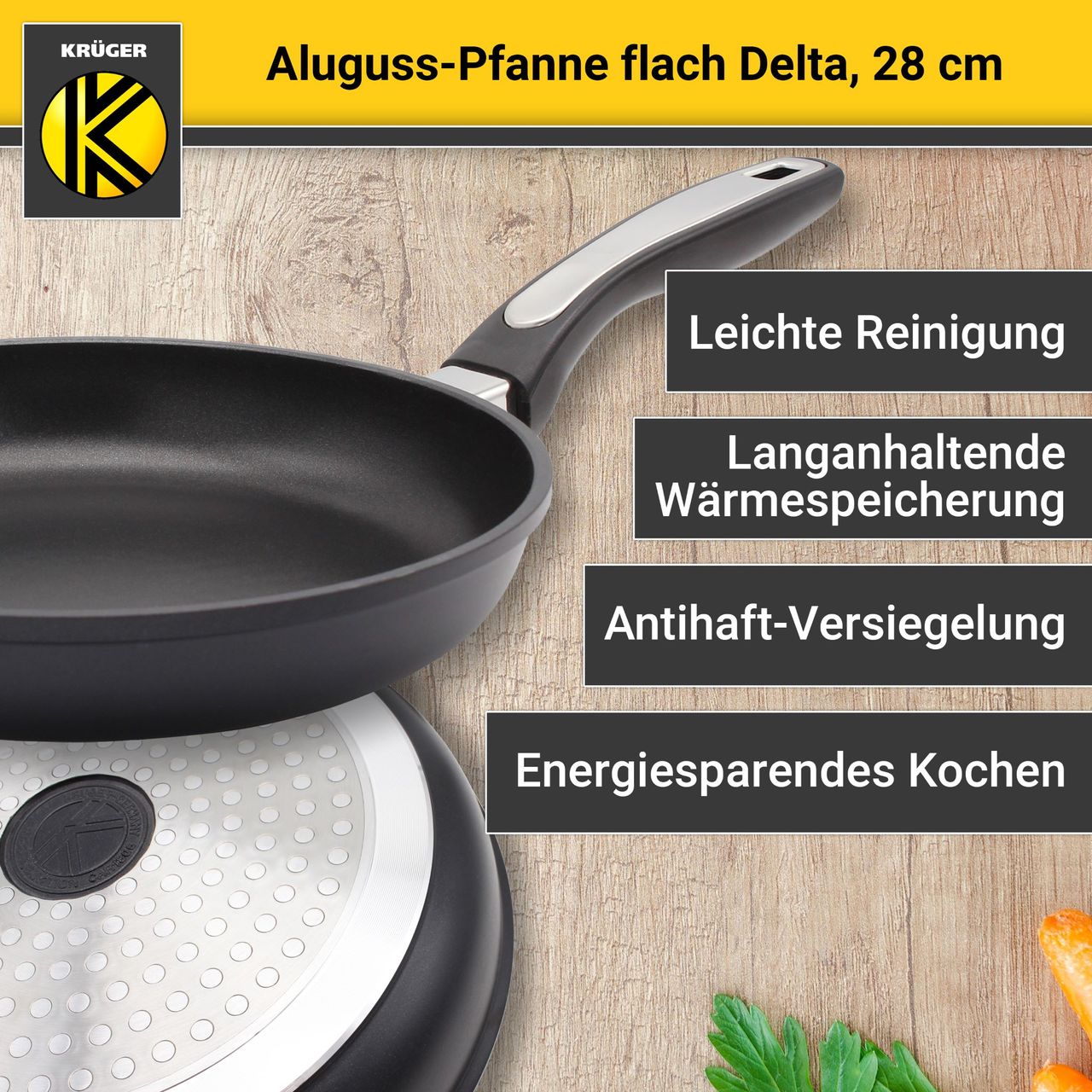 Karl Krüger Aluguss Pfanne DELTA 28 cm