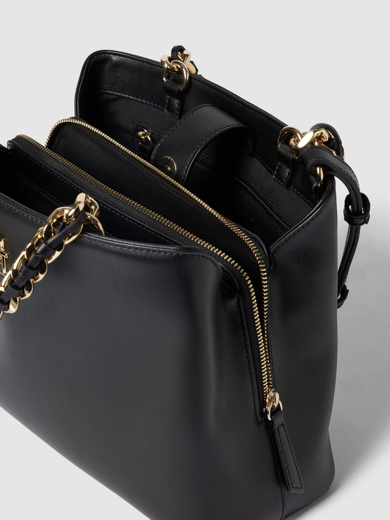 Tote Bag mit Henkeln in metallic Modell 'FEMININE' in schwarz