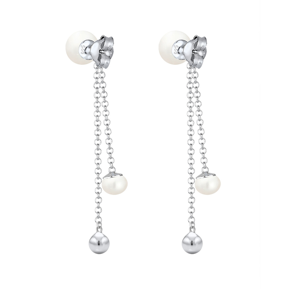 Elli Elli Boucles d'Oreilles Femmes Pendentif d'oreilles Elegant avec Perles d'eau dou Boucles d'oreilles