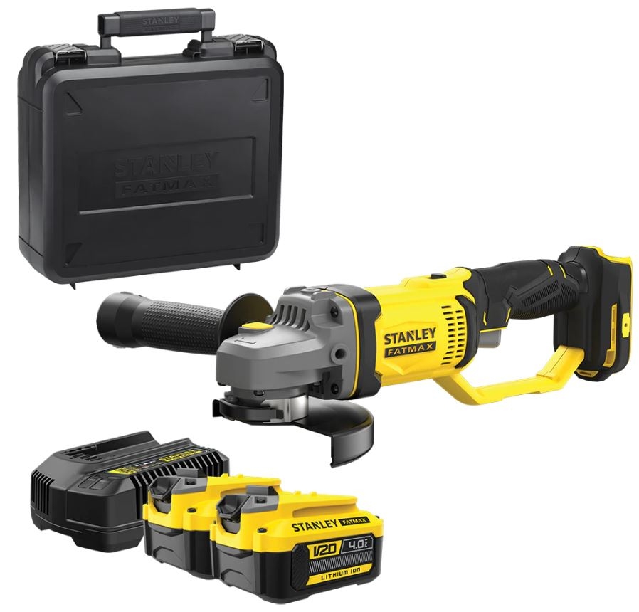 Meuleuse d'angle Stanley SFMCG700M2K FATMAX® V20 125 mm 18 V 4,0 Ah Li-ion sans balais
