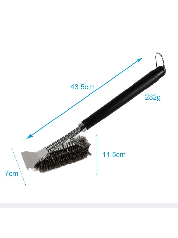 Intirilife Grillbürste aus Edelstahl in Schwarz - Silber günstig kaufen onesize