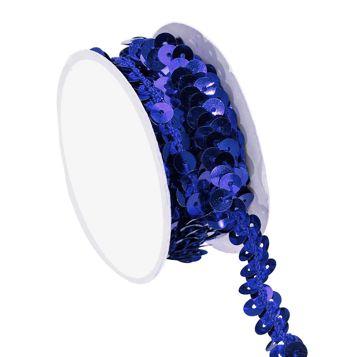 Elastik-Paillettenband, blau, Breite: 10 mm, Länge: 3 m