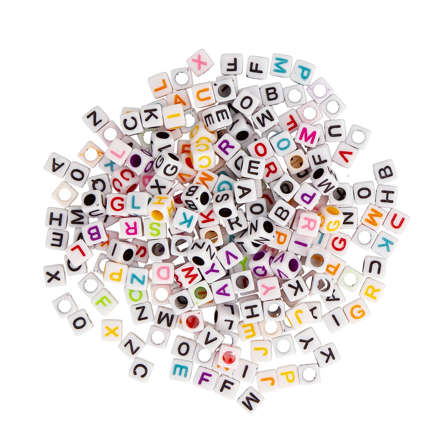 Buchstabenwürfel, bunt, 6 mm, 320 Stück