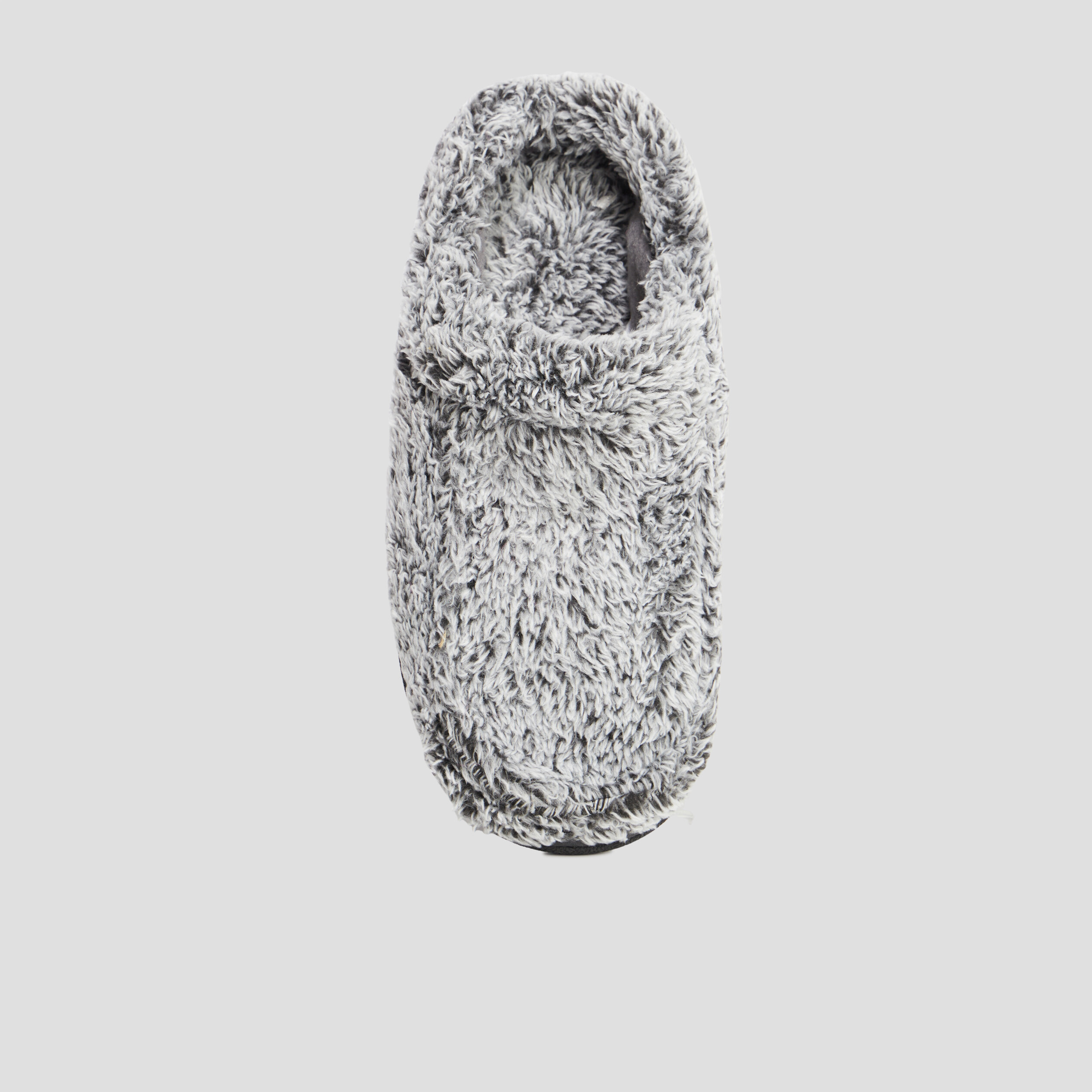 Chaussons mules fausse fourrure gris homme | La Halle