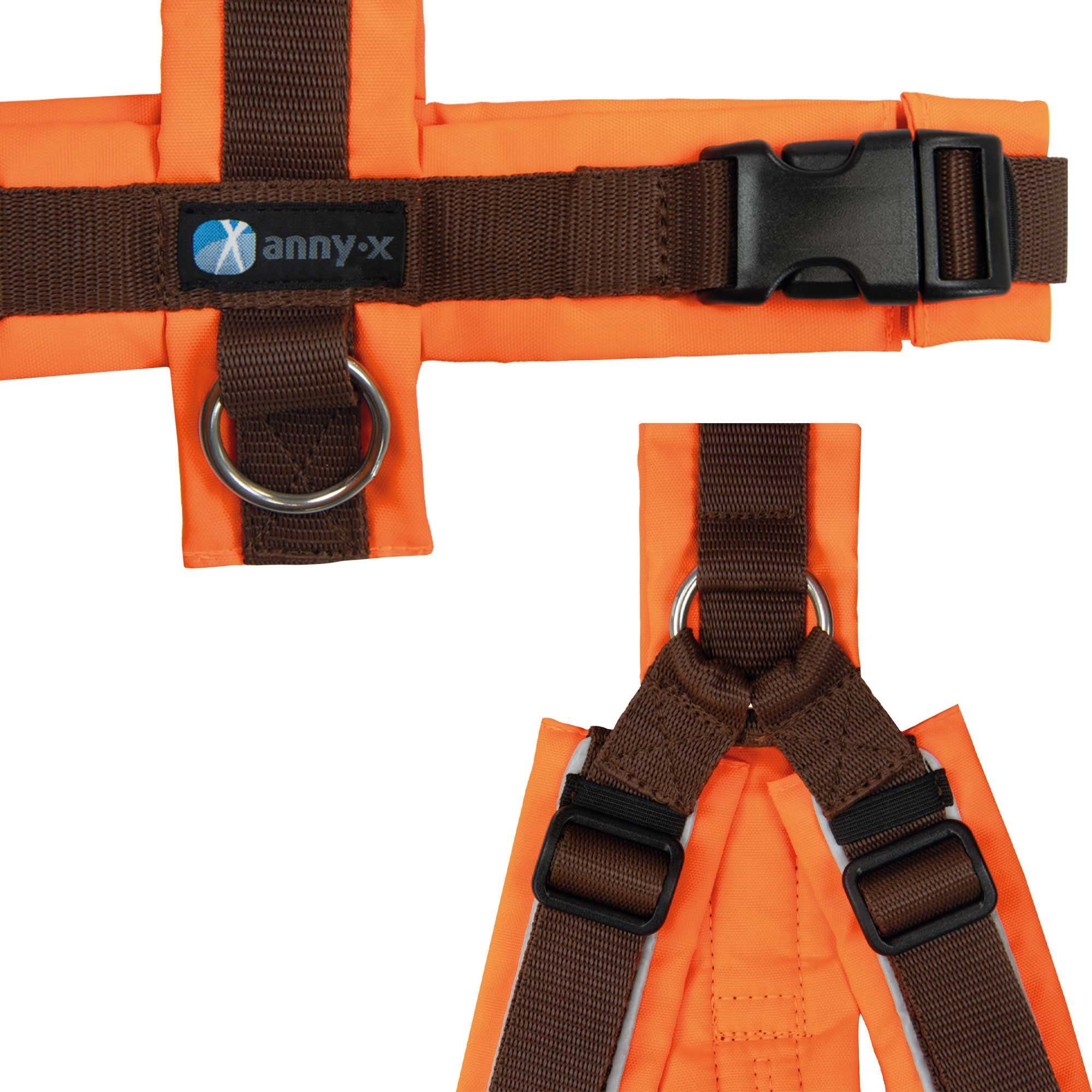 AnnyX Hunde-Geschirr Brustgeschirr Protect - gut sichtbar - einstellbar, Nylon, Gut sichtbar