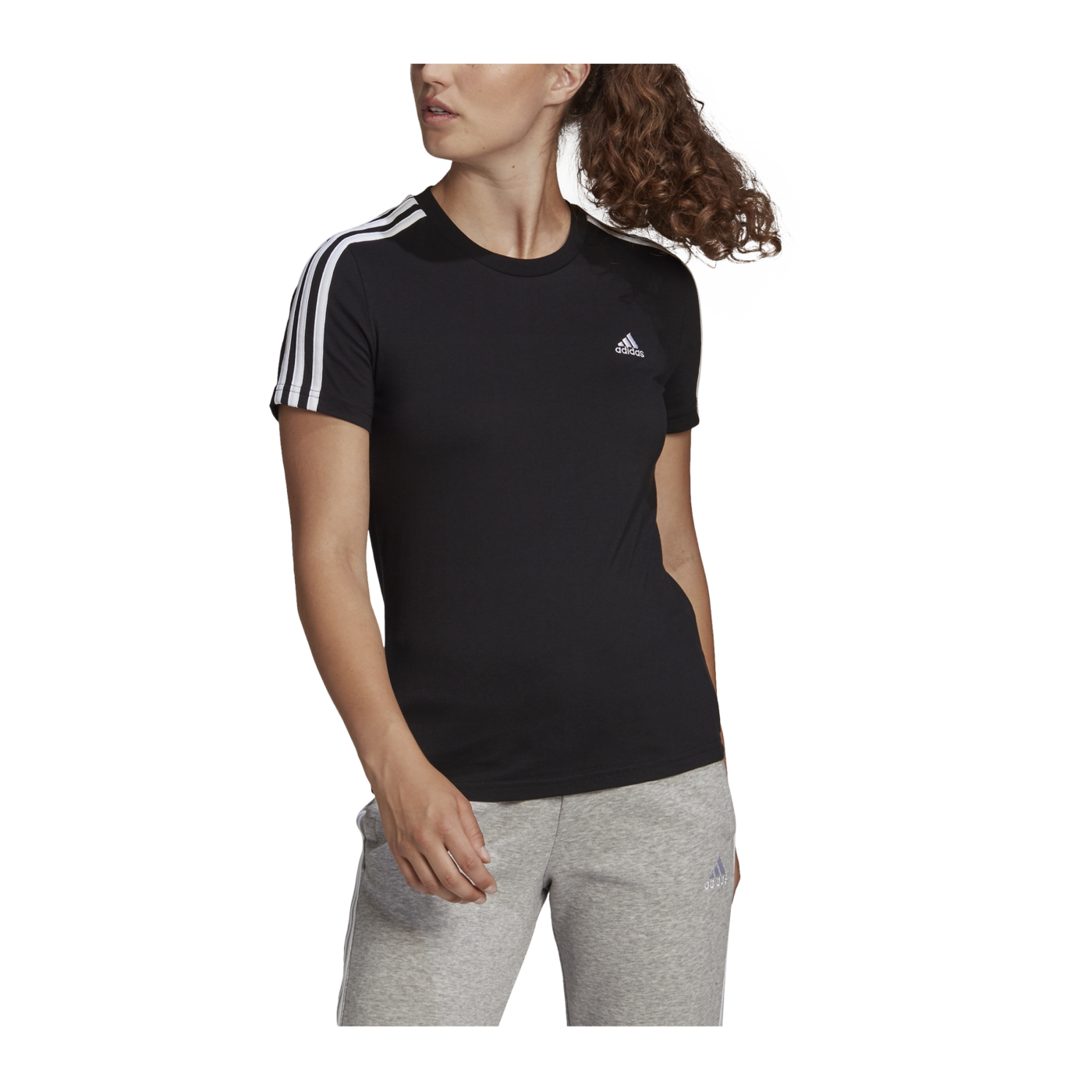 adidas 35 T T-Shirt Damen Schwarz Weiss