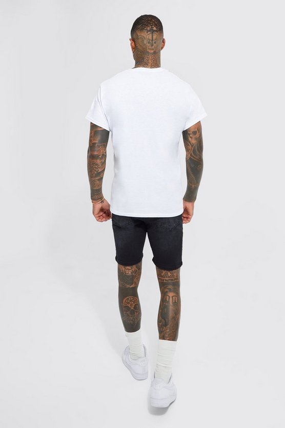 Skinny Stretch Jeansshorts mit Rissen