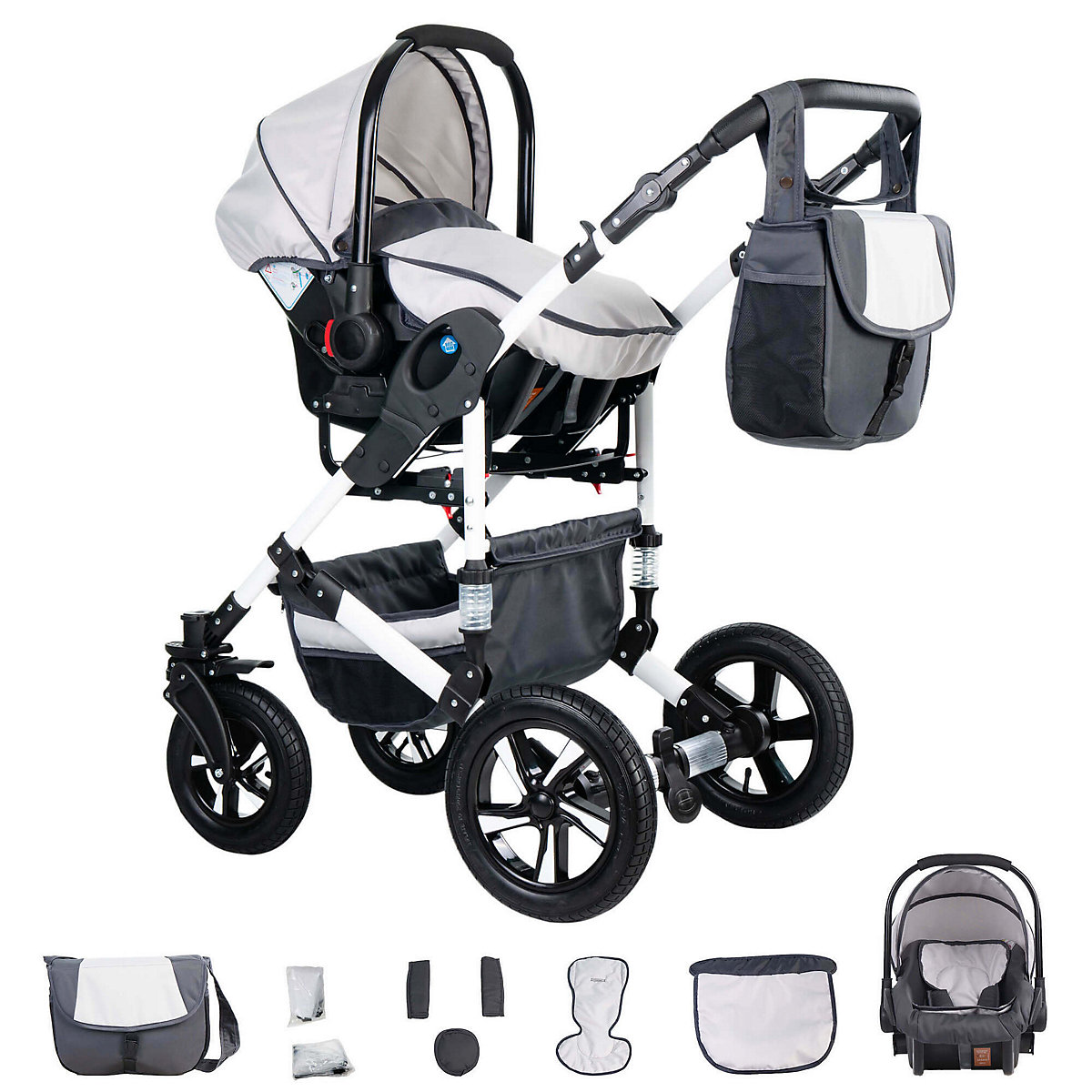 Hamburg | 3 in 1 Kombi Kinderwagen Komplettset | Hartgummireifen Kombikinderwagen