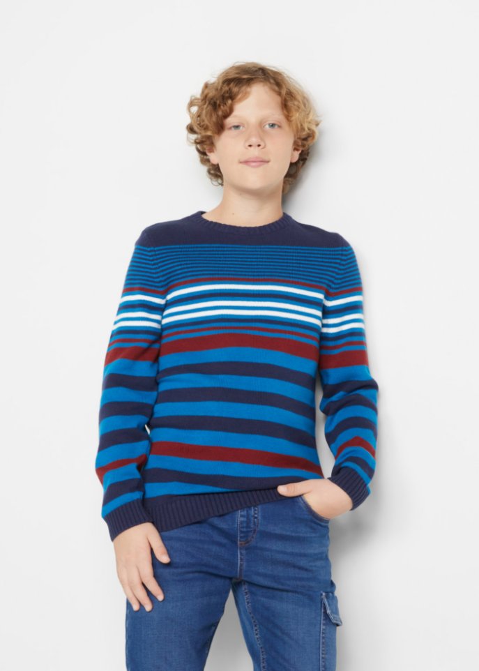 Jungen Pullover mit Streifen