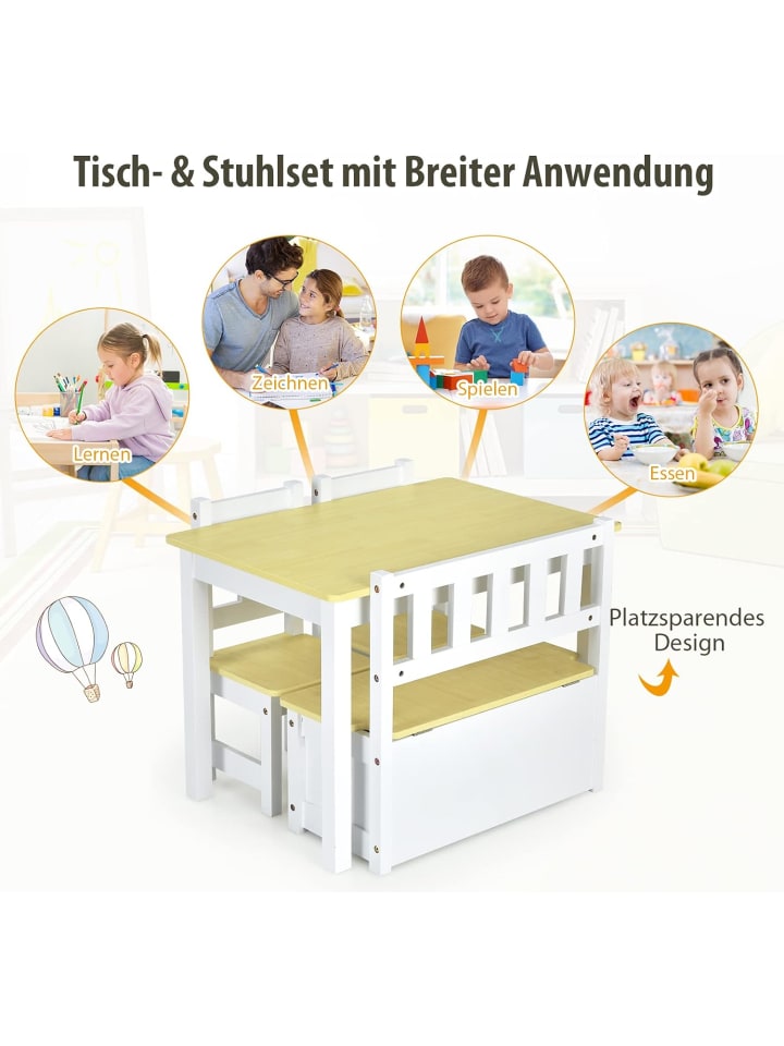 COSTWAY 4 tlg. Set Sitzgruppe in Beige günstig kaufen 70 cm