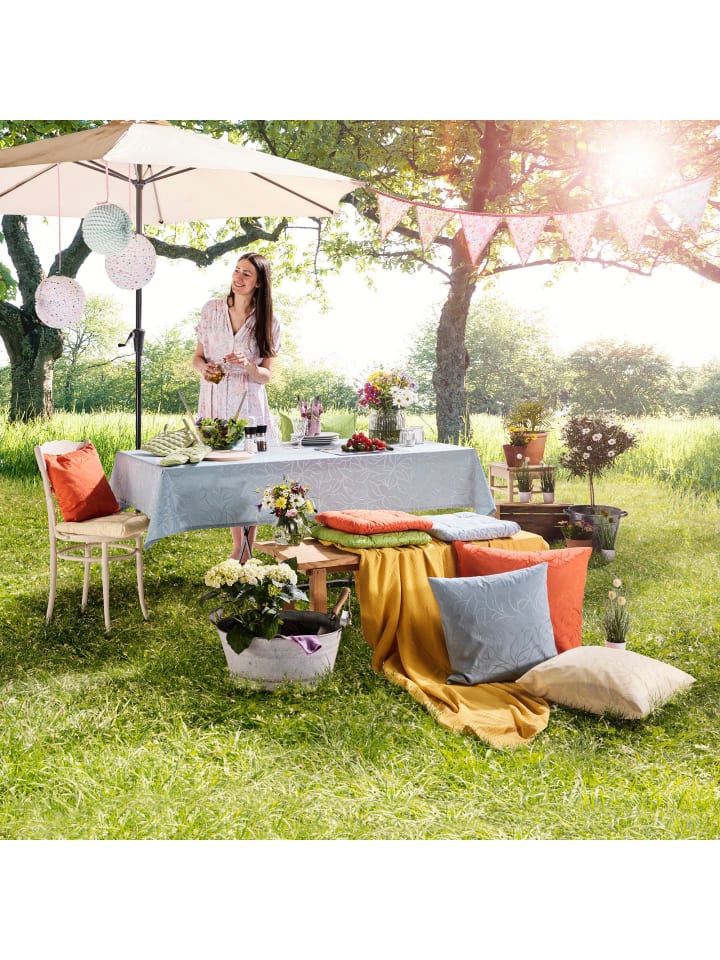 Erwin Müller Jacquard Outdoor-Kissenhülle Terrassa in orange günstig kaufen