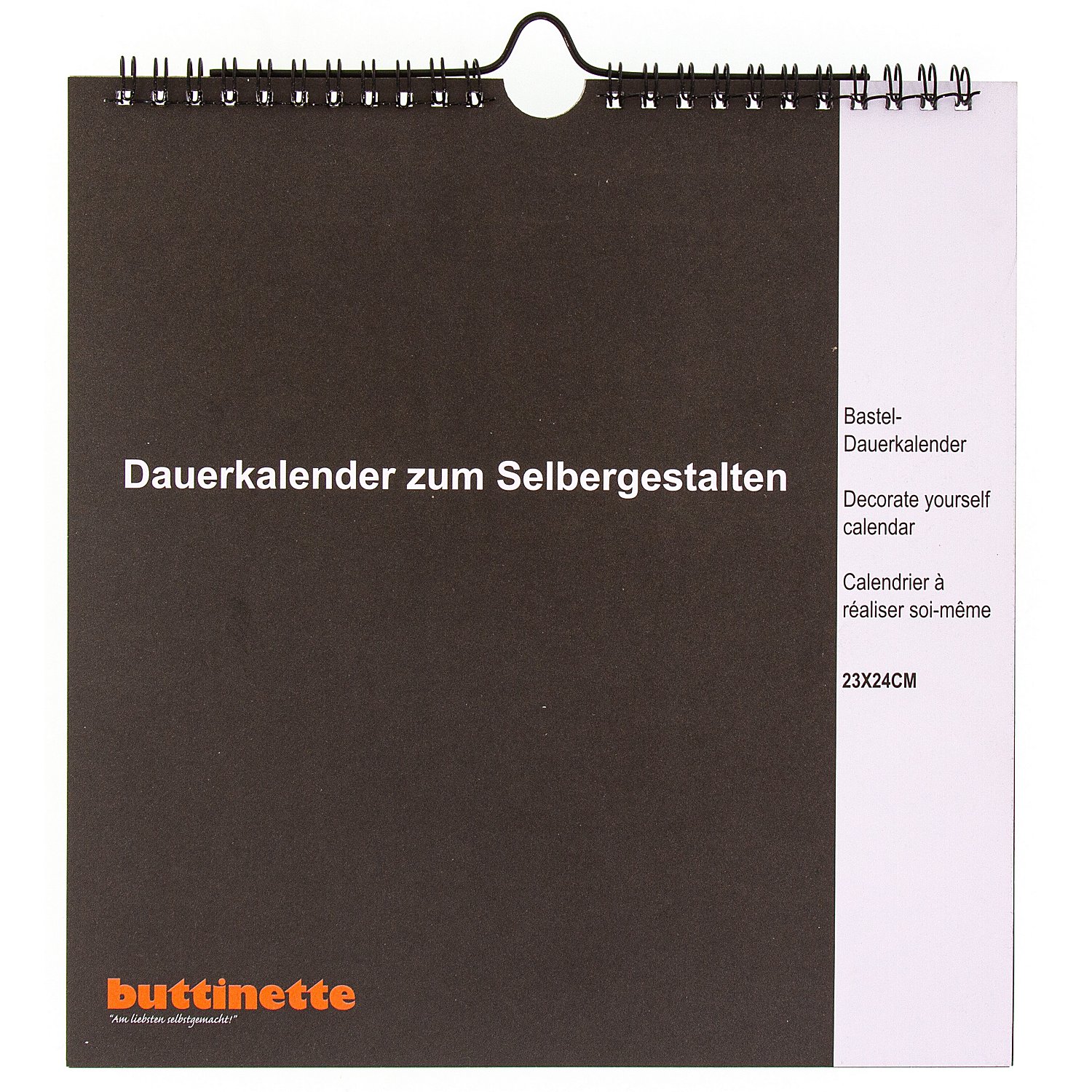 buttinette Bastel-Dauerkalender, schwarz, 23 x 24 cm