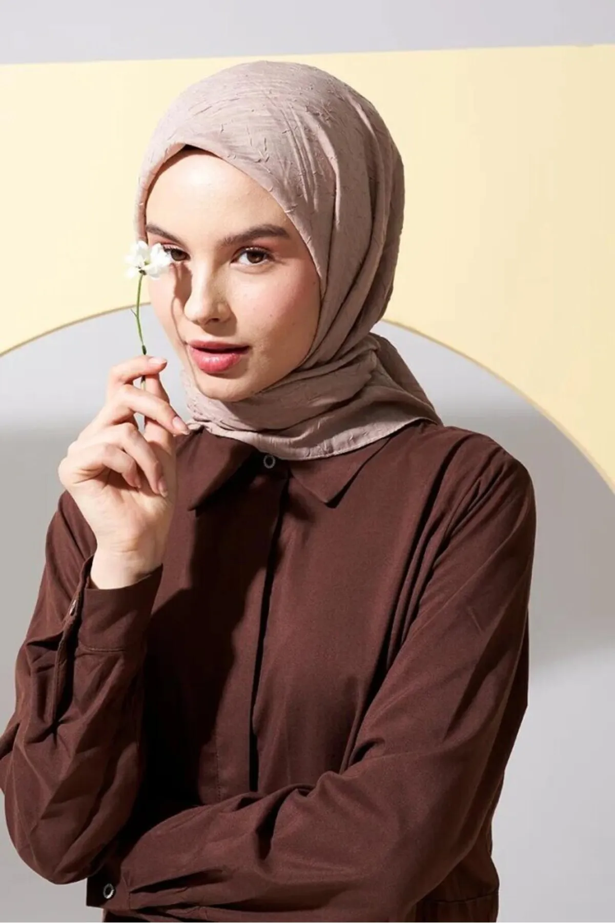 SOYTEMİZ  Hijab Damen-Schal aus Bio-Bambus, Latte