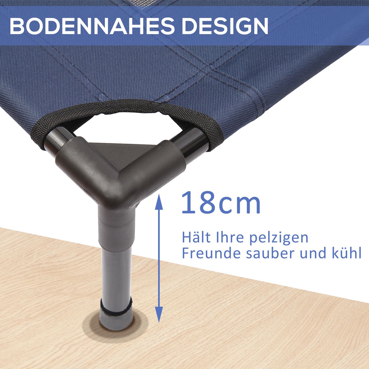 PawHut Hundebett Hundeliege Outdoor Katzenbett Haustierbett Metall 600D Oxford