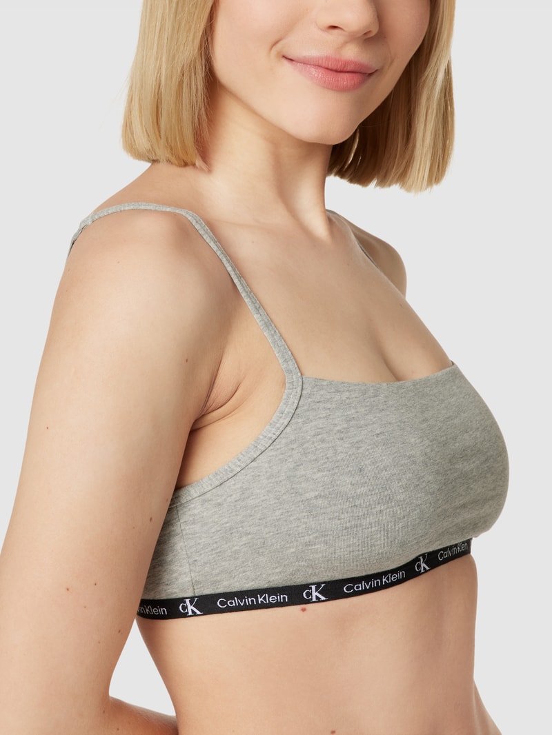 Bralette mit Spaghettiträgern Modell 'UNLINED' im 2er-Pack in schwarz