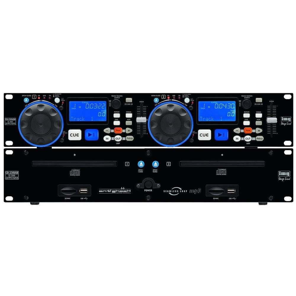 IMG STAGELINE DJ-Dual-CD- und MP3-Spieler DJ-CD-Player