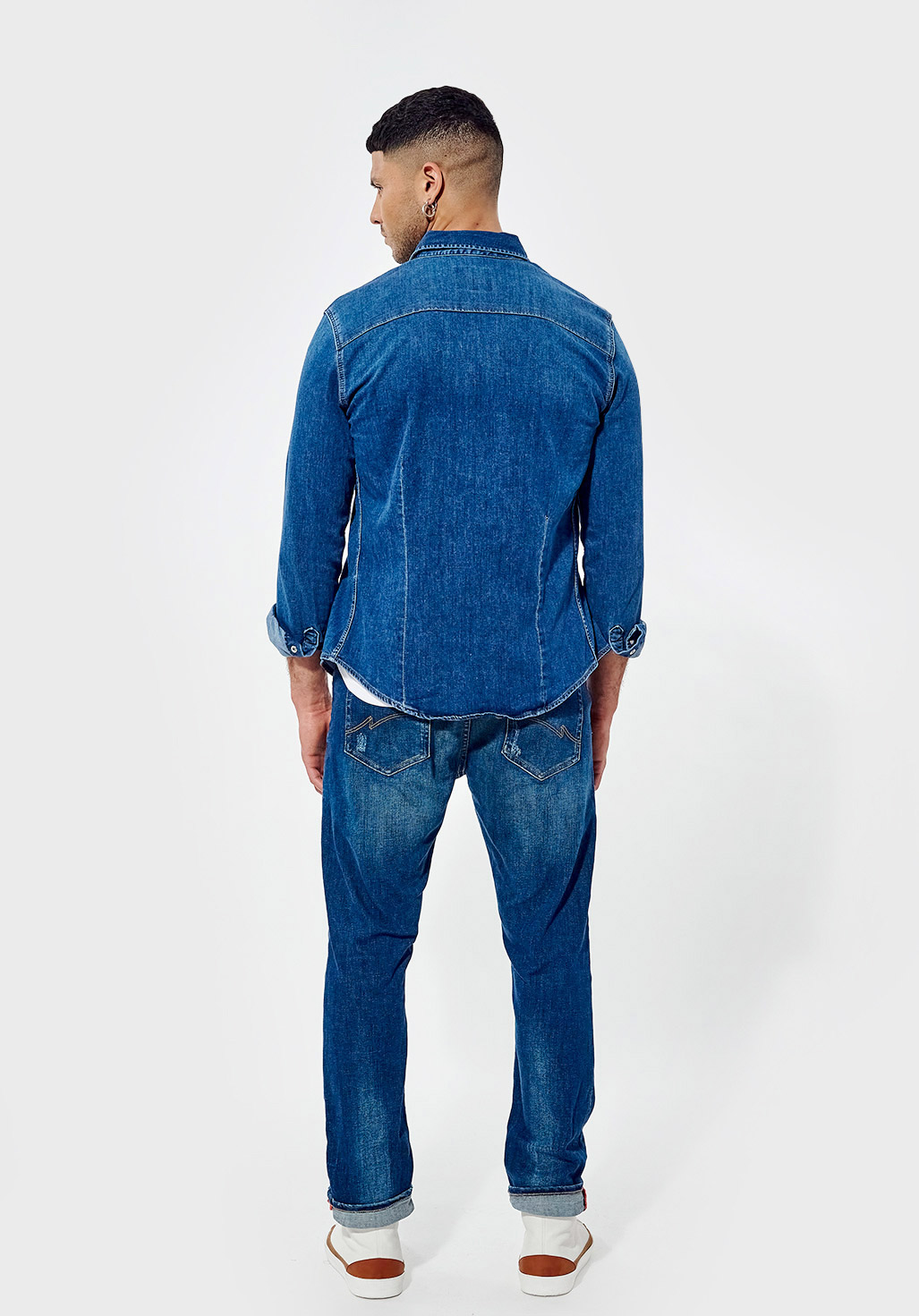 DIEGO  Chemise en jean bleue délavée Homme