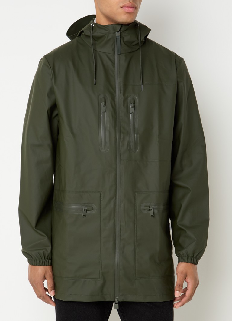 Rains Raincoat with hood and zipper pockets