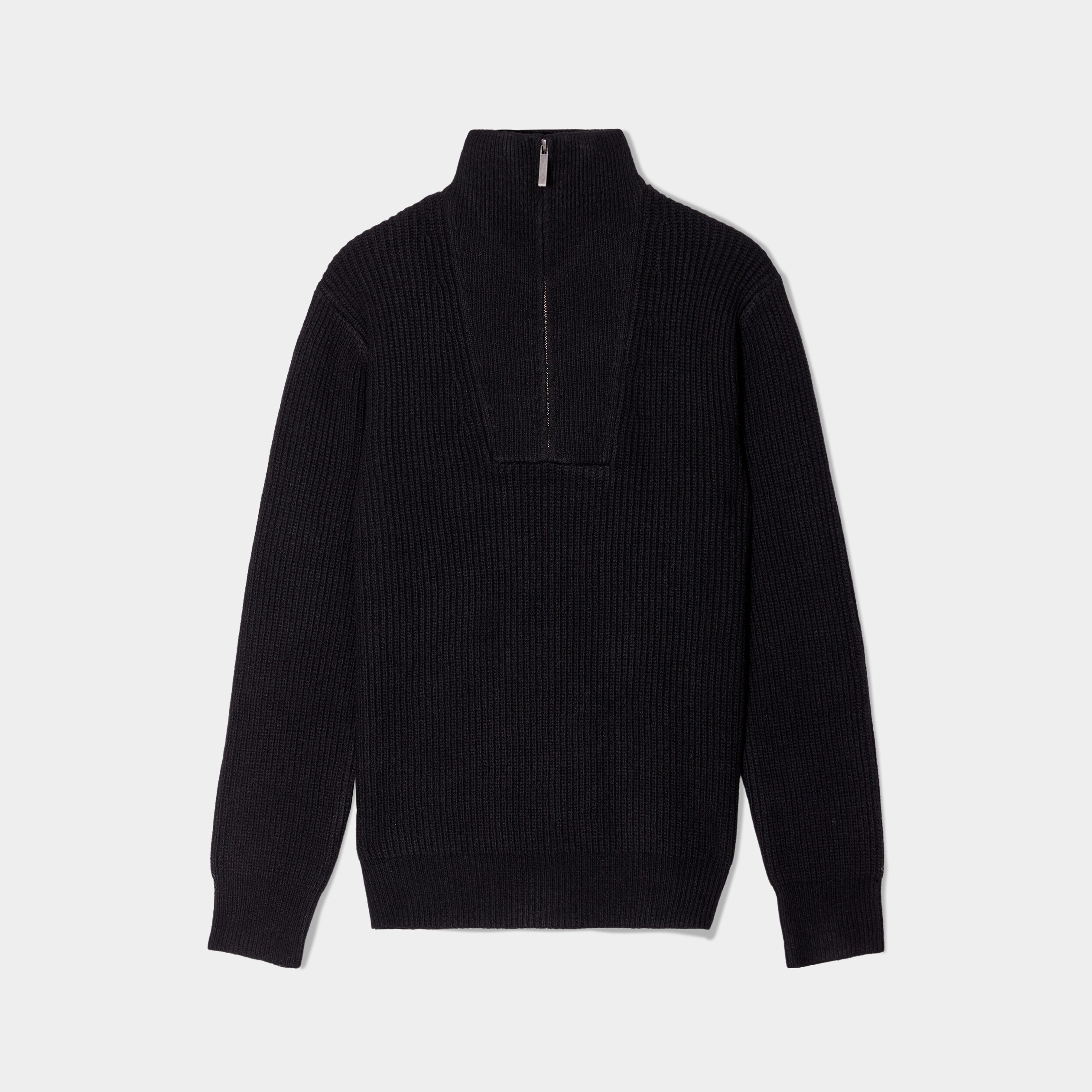 Pull camionneur côtelé noir homme | La Halle