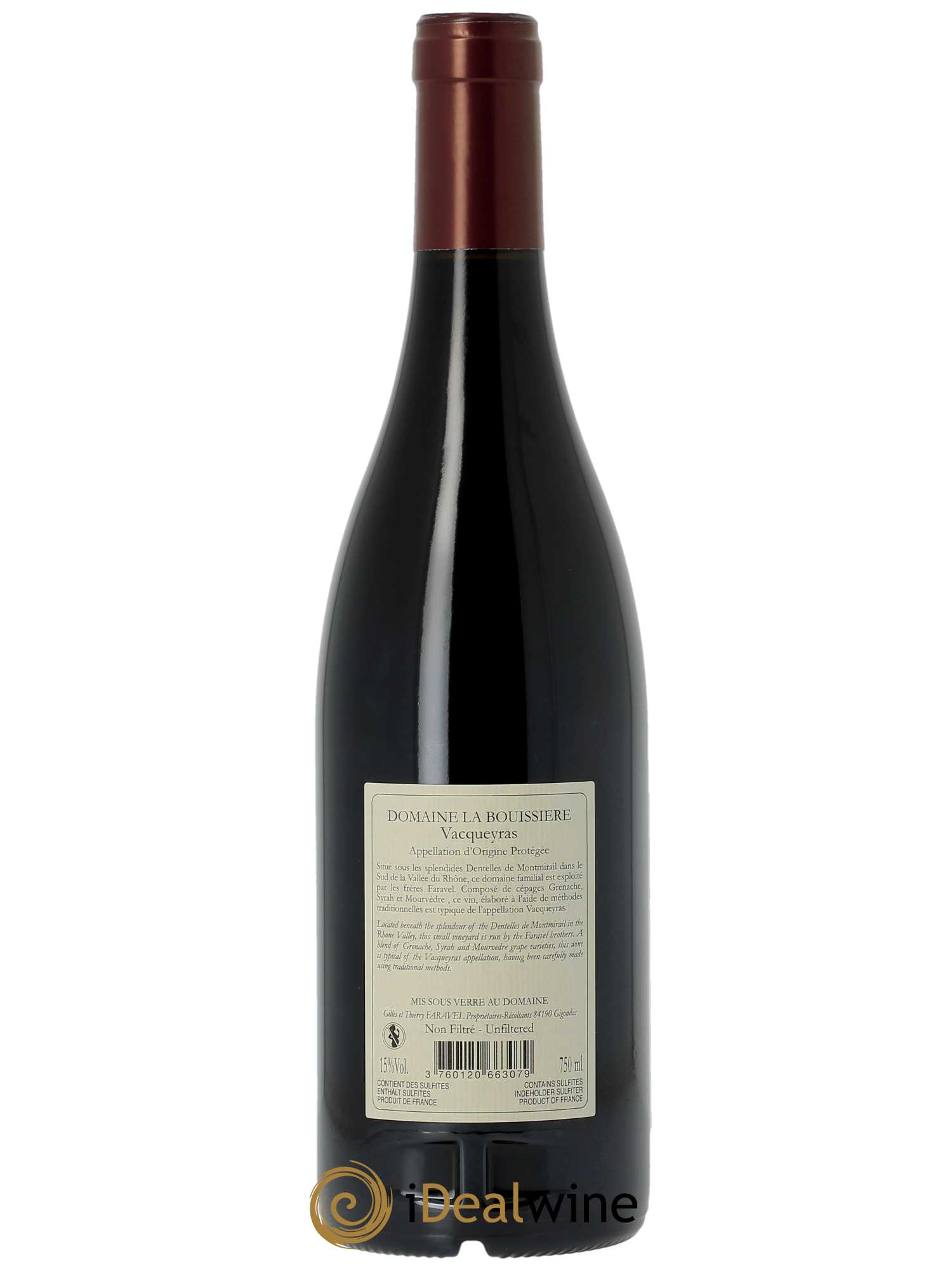 Vacqueyras La Bouïssière  2021 - Lot de 1 Bouteille