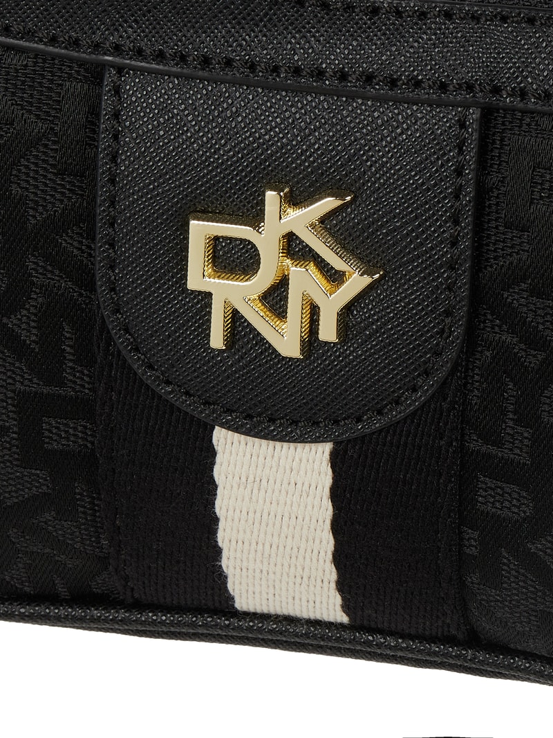 Pochette mit Logo-Muster Modell 'Carol' in schwarz