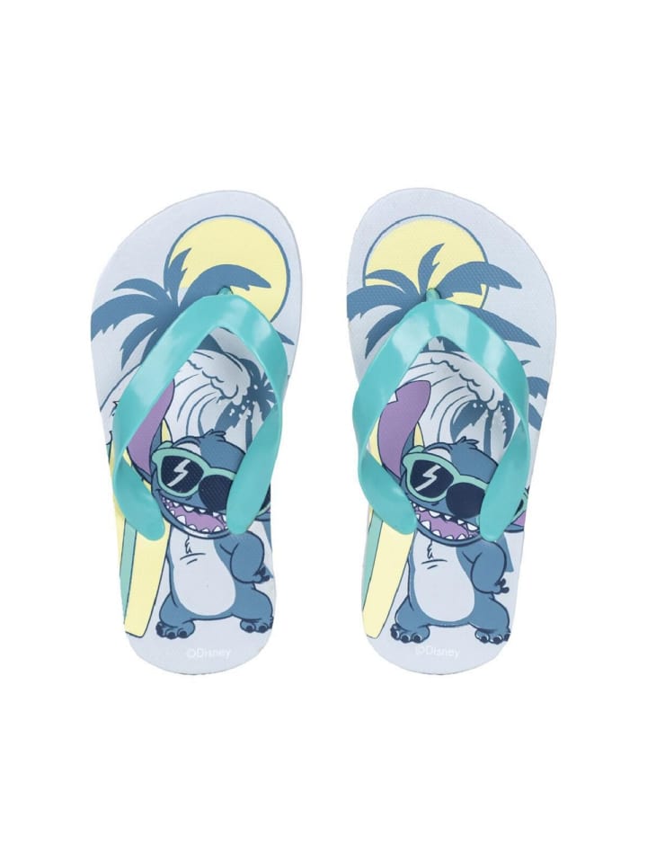 Lilo & Stitch Disney Lilo & Stitch Flip-Flops – Bequeme Sandalen mit Palmen-Design in Blau günstig kaufen